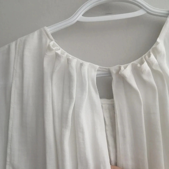 Free People Bohemian Victorian Drop Waist Blouse with Lace White Small - Picture 10 of 14